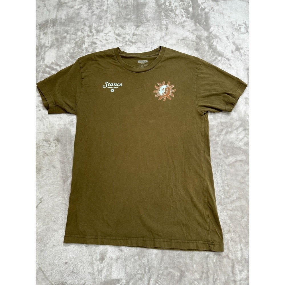 Stance‎ The Crew T Shirt Men's Size Medium Olive Green Short Sleeve 100% Cotton